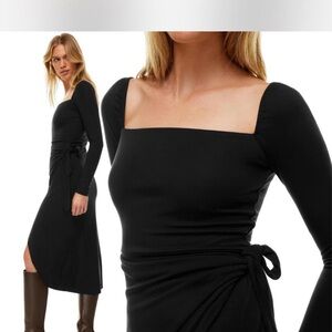 Wilfred Black Long Sleeve Wrap Dress